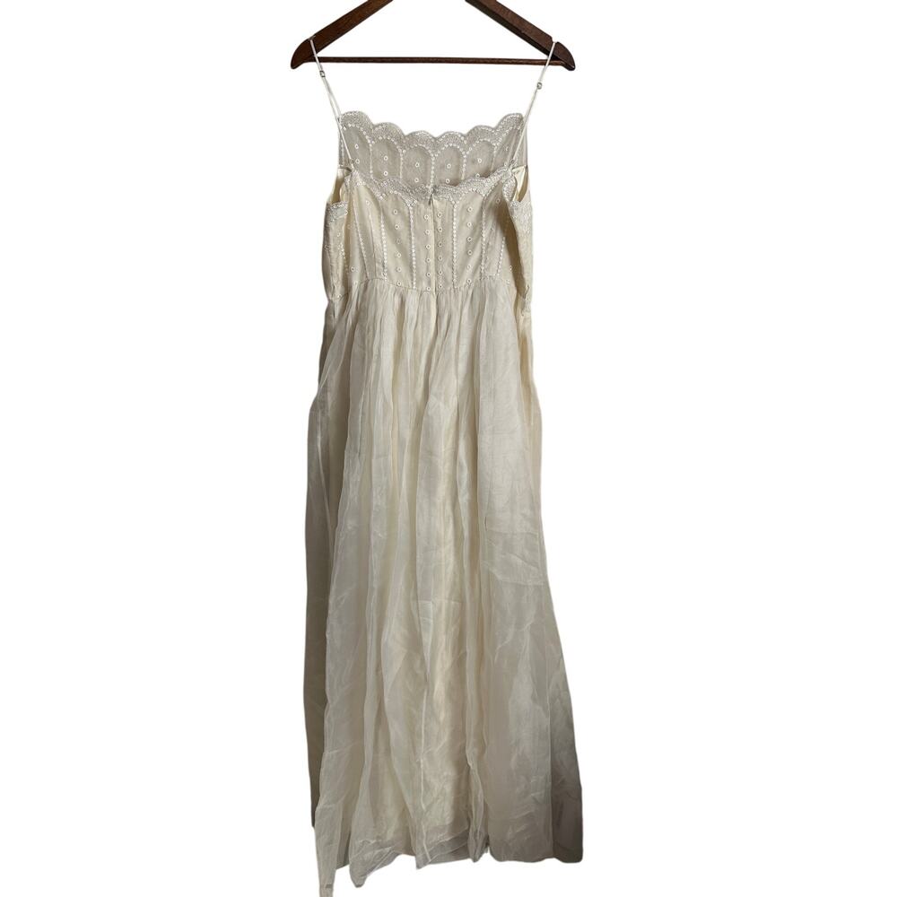Saja Whimsical Wedding Dress 100% Silk Lace Womans 8 - Picture 5 of 15